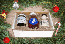 Order A Maine Holiday Gift Pack (Blueberry Jam, Honey & Maple Syrup)